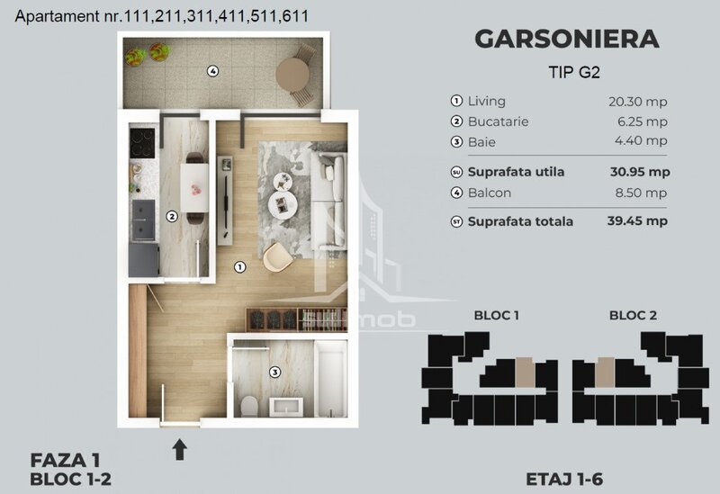 Metrou Berceni garsoniera spatioasa.